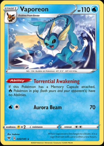 Vaporeon - 030/185 - Rare