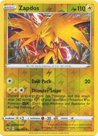Zapdos - 048/185 - Holo Rare - Reverse Holo