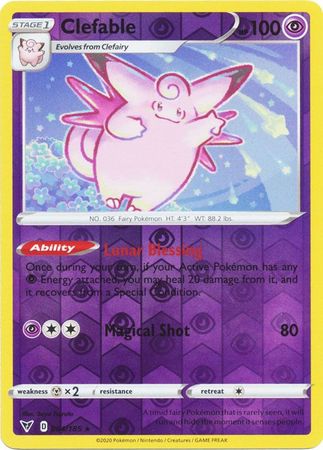 Clefable - 064/185 - Rare - Reverse Holo Clefable - 064/185 - Rare - Reverse Holo