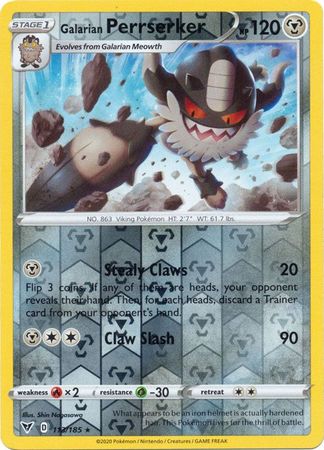 Galarian Perrserker - 113/185 - Rare - Reverse Holo