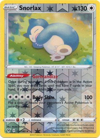 Snorlax - 131/185 - Holo Rare - Reverse Holo