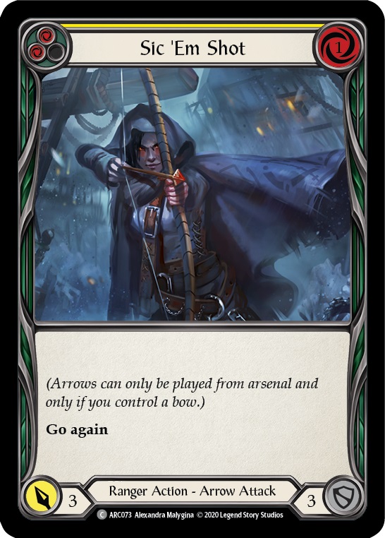 Sic Em Shot (Yellow) - Rainbow Foil - Unlimited Edition