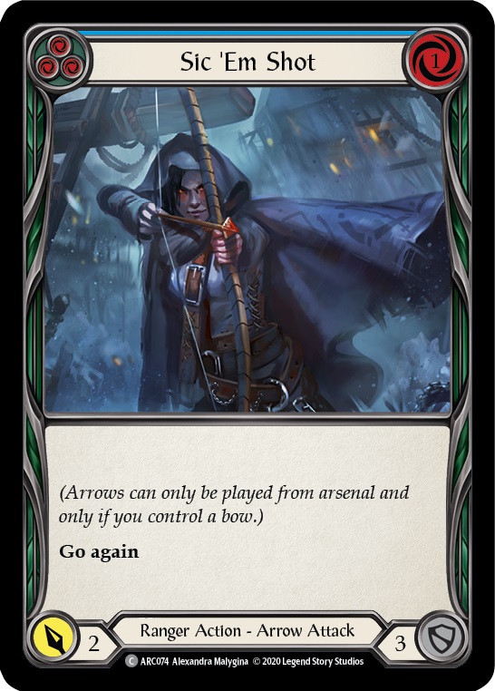 Sic Em Shot (Blue) - Rainbow Foil - Unlimited Edition