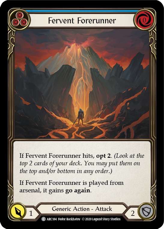 Fervent Forerunner (Blue) - Rainbow Foil - Unlimited Edition