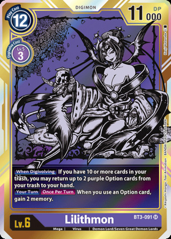Lilithmon - BT3-091 - SR - Alternative Art