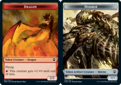 Dragon (007) // Horror (010) Double-Sided Token - Foil