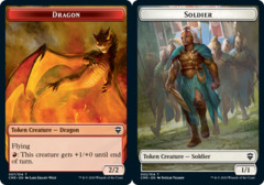 Dragon // Soldier Double-sided Token - Foil