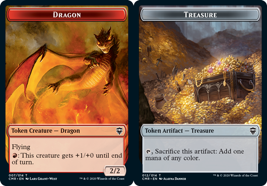 Dragon (007) // Treasure (012) Token - Foil