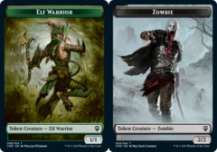 Elf Warrior // Zombie Double-sided Token - Foil