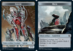 Golem // Rock Double-sided Token - Foil