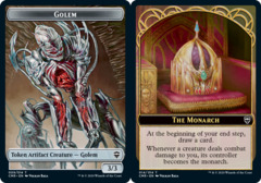 Golem (009) // The Monarch (014) Double-Sided Token - Foil