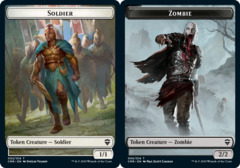 Soldier // Zombie Double-sided Token - Foil