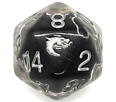 Old School D20 DnD RPG Die: Liquid Infused - Metallic Black