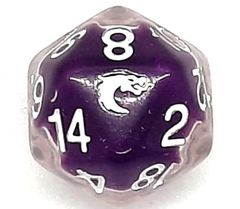 Old School D20 DnD RPG Die: Liquid Infused - Metallic Purple