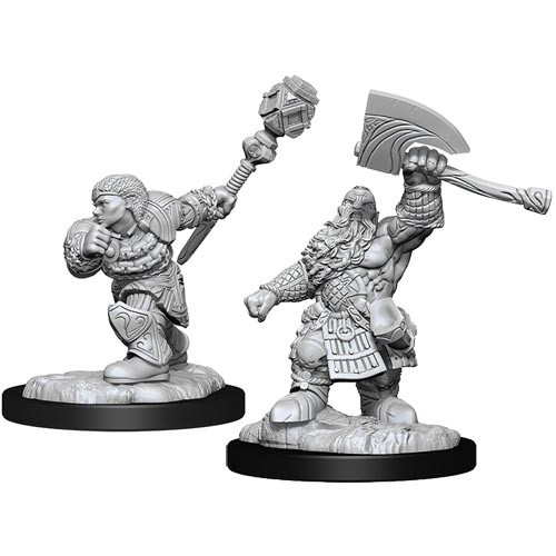 Magic: The Gathering Unpainted Miniatures: Dwarf Fighter & Cleric