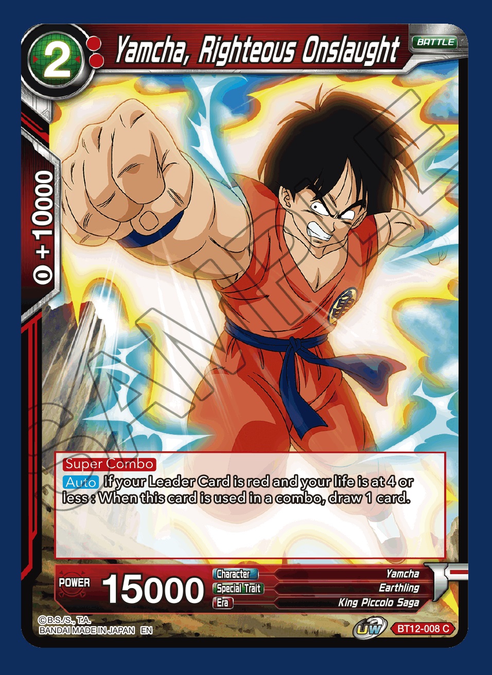 Yamcha, Righteous Onslaught - BT12-008 - C