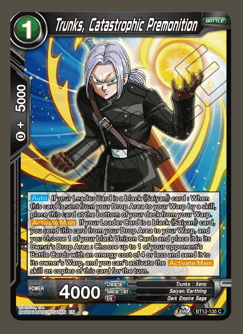 Trunks, Catastrophic Premonition - BT12-135 - C