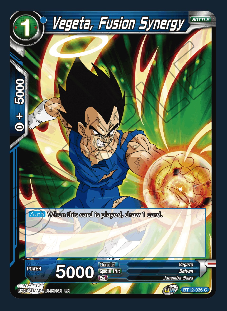 Vegeta, Fusion Synergy - BT12-036 - C - Foil