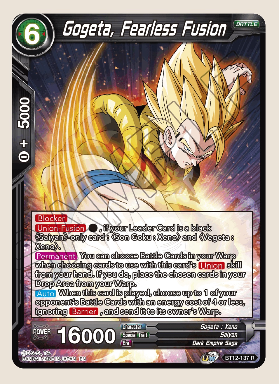 Gogeta, Fearless Fusion - BT12-137 - R - Foil
