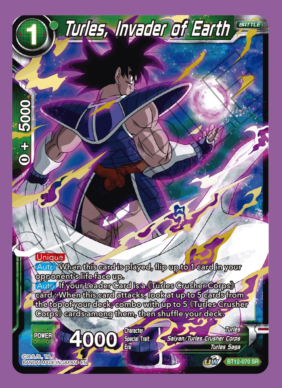 Turles, Invader of Earth - BT12-070 - SR