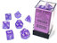 Borealis Polyhedral - Purple with White  7-dice - CHX27577