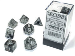 Borealis Polyhedral - Light Smoke with Silver  7-dice - CHX27578