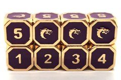 Old School DnD RPG Metal Dice D6 Set: Elven Forged - Purple w/ Gold