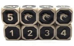 Old School DnD RPG Metal Dice D6 Set: Elven Forged - Black w/ Silver