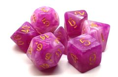 Old School 7 Piece DnD RPG Dice Set: Galaxy - First Kiss