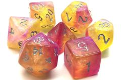 Old School 7 Piece DnD RPG Dice Set: Galaxy - Supernova