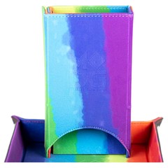 Metallic Dice Games Rainbow Watercolor Fold Up Dice Tower