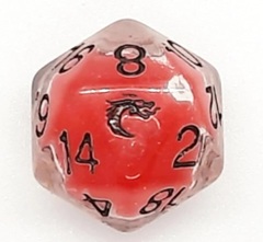 Old School D20 DnD RPG Die: Liquid Infused - Metallic Cherry Red