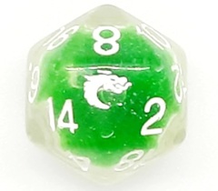 Old School D20 DnD RPG Die: Liquid Infused - Metallic Green