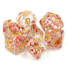 Poly 7 Dice Set: Critical Splatter (Translucent)