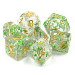 Poly 7 Dice Set: Evergreen Sprinkle (Translucent)