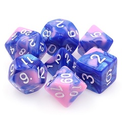 Poly 7 Dice Set: Tritons Scales (Fusion Blue/Pink)