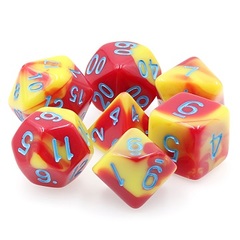 Poly 7 Dice Set: Honour Guard (Fusion Red/Yellow)