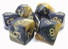 Poly 7 Dice Set: High Crimes (Black/Yellow Fusion)