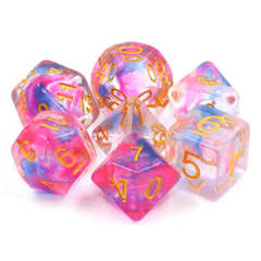 Poly 7 Dice Set: Inspired Dreams (Pink/Blue Swirl)