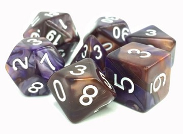 Poly 7 Dice Set: KestrelS Call (Copper/Blue)