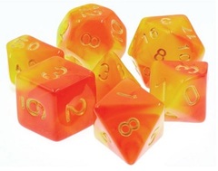 Poly 7 Dice Set: Lava Shock (Yellow/Orange Fusion)