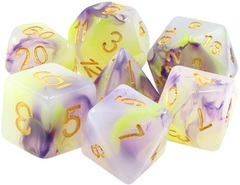 Poly 7 Dice Set: Lurking Violets (Purple/Yellow Jade)