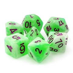 Poly 7 Dice Set: Sylvan Glade (Opaque Green Pearl)