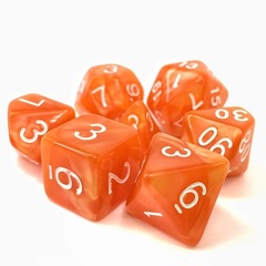 Poly 7 Dice Set: Sandman Sunrise (Opaque Orange Pearl)