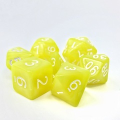 Poly 7 Dice Set: Golden Charm (Opaque Yellow Pearl)