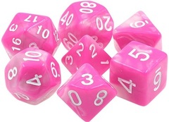 Poly 7 Dice Set: Panthers Purse (Pink/White Fusion)