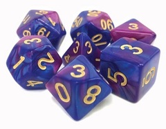 Poly 7 Dice Set: Prismatic Blast (Purple/Blue)