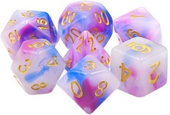 Poly 7 Dice Set: Prophetic Vision (D.Blue/Purple Jade)