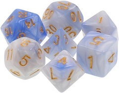 Poly 7 Dice Set: Sailors Vision (L.Blue/White Fusion)