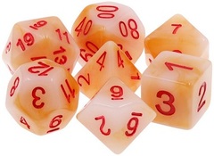 Poly 7 Dice Set: Scarab'S Blood (White Jade Opaque)